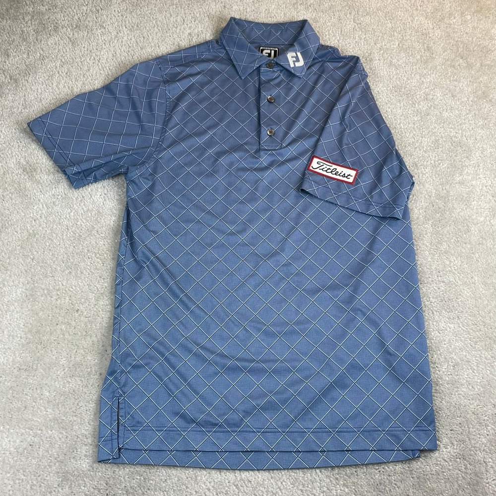 FootJoy Titleist Mens Performance Athletic Fit Golf Polo Shirt Blue Size Small